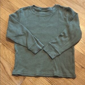 Kids Long Sleeve Green Thermal Shirt